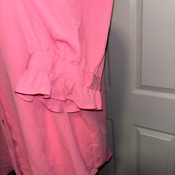 Ann Taylor Pink Ruffle Blouse - Picture 3 of 9